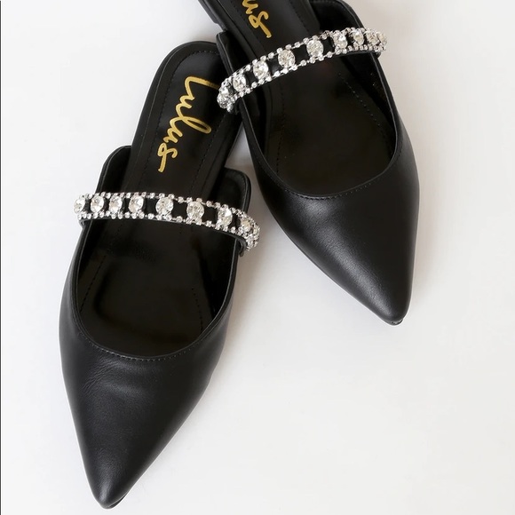 🔥SOLD🔥 Lulus Arlya Rhinestone Pointed-Toe Mule Slides - Picture 3 of 14